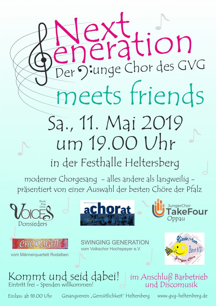 Plakat Next Generation - meets friends (GV Heltersberg)