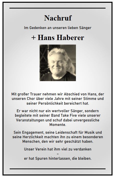 Nachruf Hans Haberer